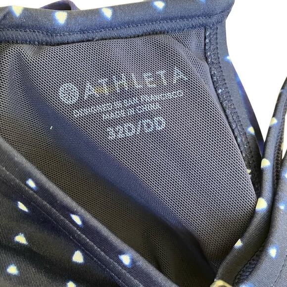 Athleta 32D/DD Mashiko Side Scrunch Blouson Tankini or Swim Dress Tie Dye Bue - Picture 9 of 16